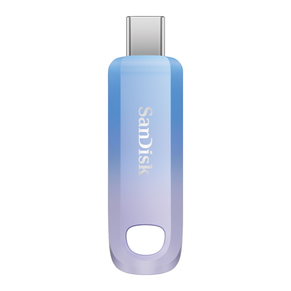Pendrive SanDisk Z75 Creator 512GB USB-C 3.2 Azul Roxo SDCZ75C-512G-G46 Alta Velocidade Transferência Rápida Armazenamento Portátil