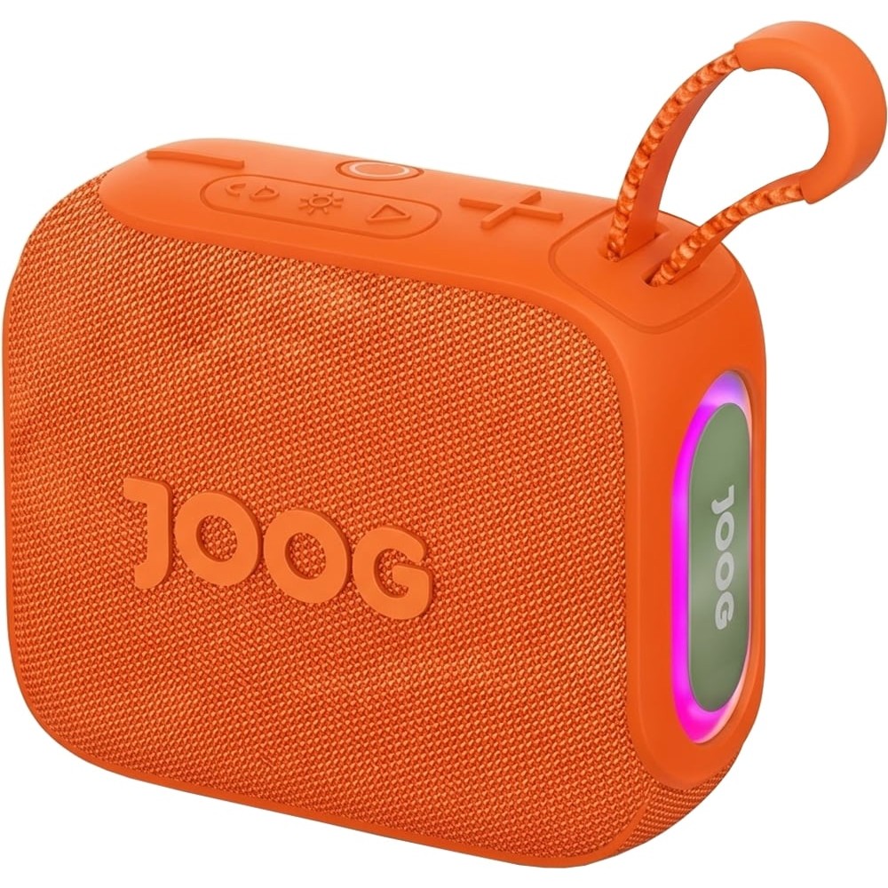 Caixa de Som Joog Pair S 10W Bluetooth 5.0 TWS IPX6 À Prova D'água Portátil Laranja Homologado Anatel Som Estéreo Alta Fidelidade