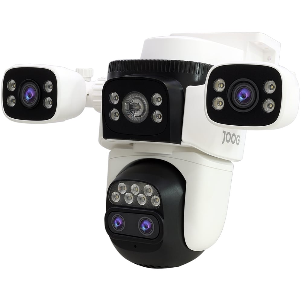 Câmera IP Joog CS621ZS Smart Outdoor 4 Lentes Full Color Visão Noturna Colorida Wi-Fi Detecção de Movimento Vigilância Segurança Residencial