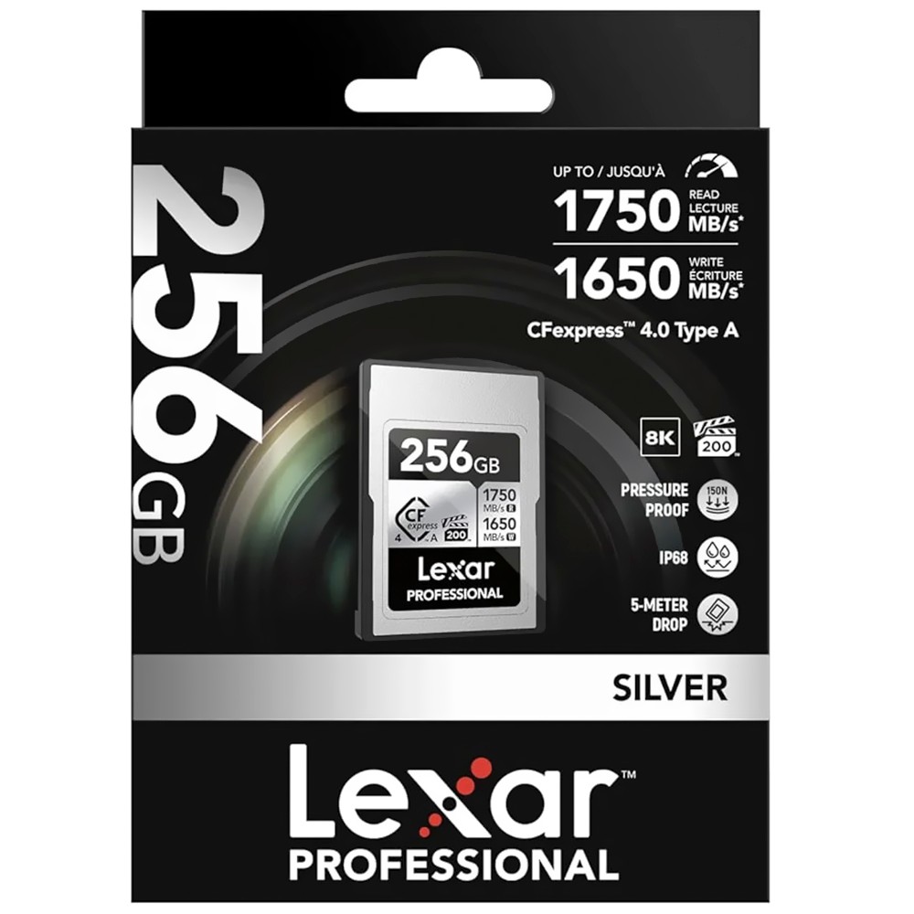 Cartão de Memória Lexar CFexpress Type A Silver 256GB 800MB/s 4K
