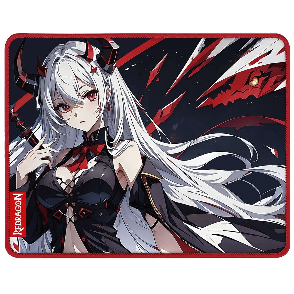 Mousepad Gamer Redragon P047-S Akashi S Speed 330x260x3mm Base Emborrachada Antiderrapante Preto Bordas Costuradas