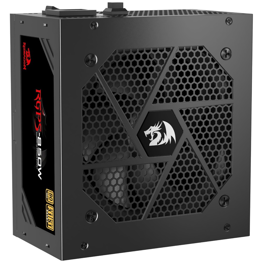 Fonte Gamer Redragon 850W Modular 80 Plus Gold ATX 3.1 PCIe 5.0 Preta