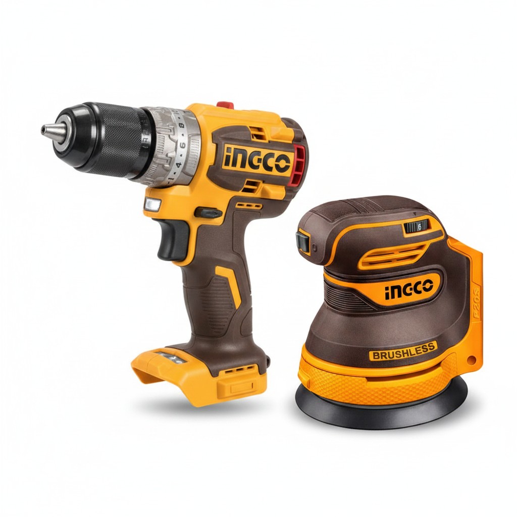 Kit Furadeira Parafusadeira Impacto Ingco CIDLI16682 20V Sem Fio 2000RPM Bateria Íon-Lítio Mandril