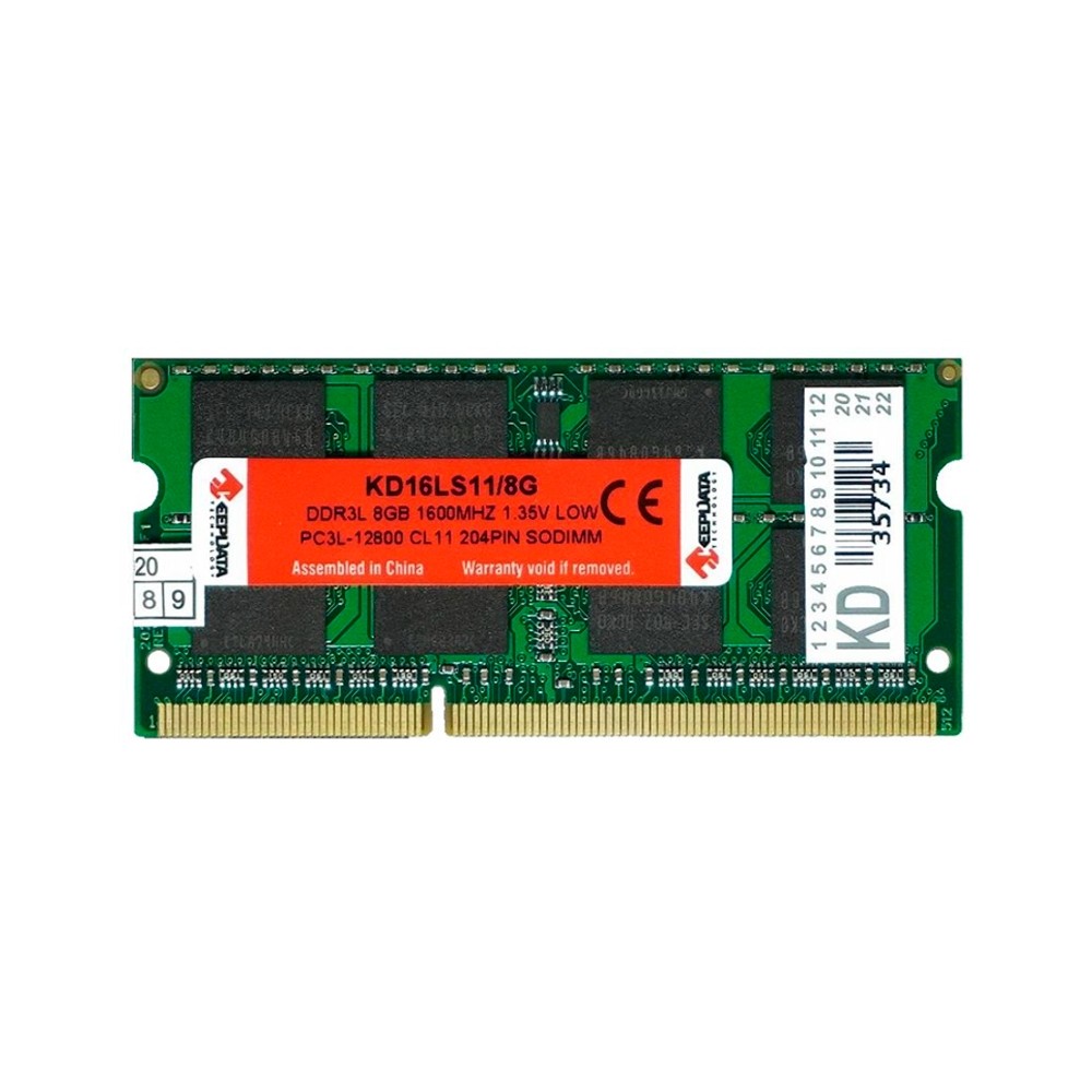 Memória RAM KeepData KD16LS11/8G 8GB DDR3L 1600MHz SODIMM Para Notebook PC Laptop Baixa Voltagem 1.35V Upgrade Desempenho