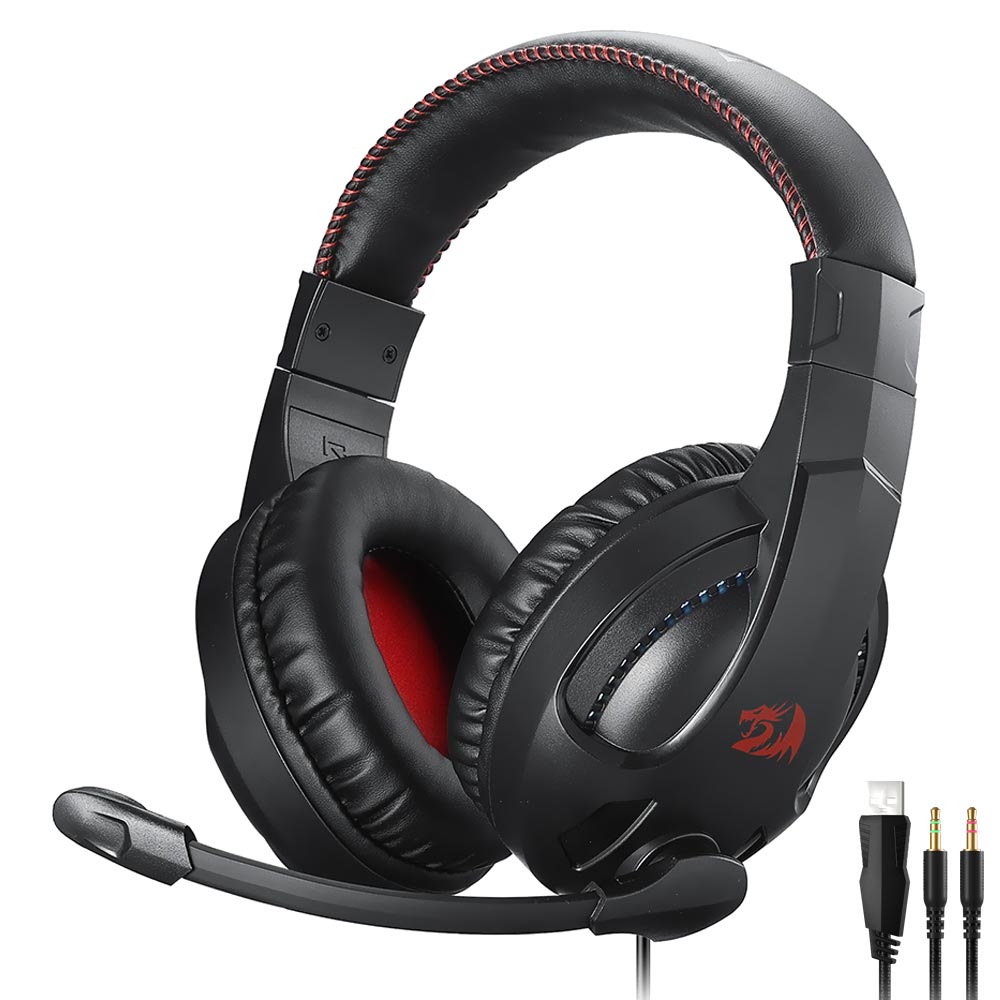 Fone de Ouvido Gamer Redragon H211-RGB com Iluminação RGB Preto