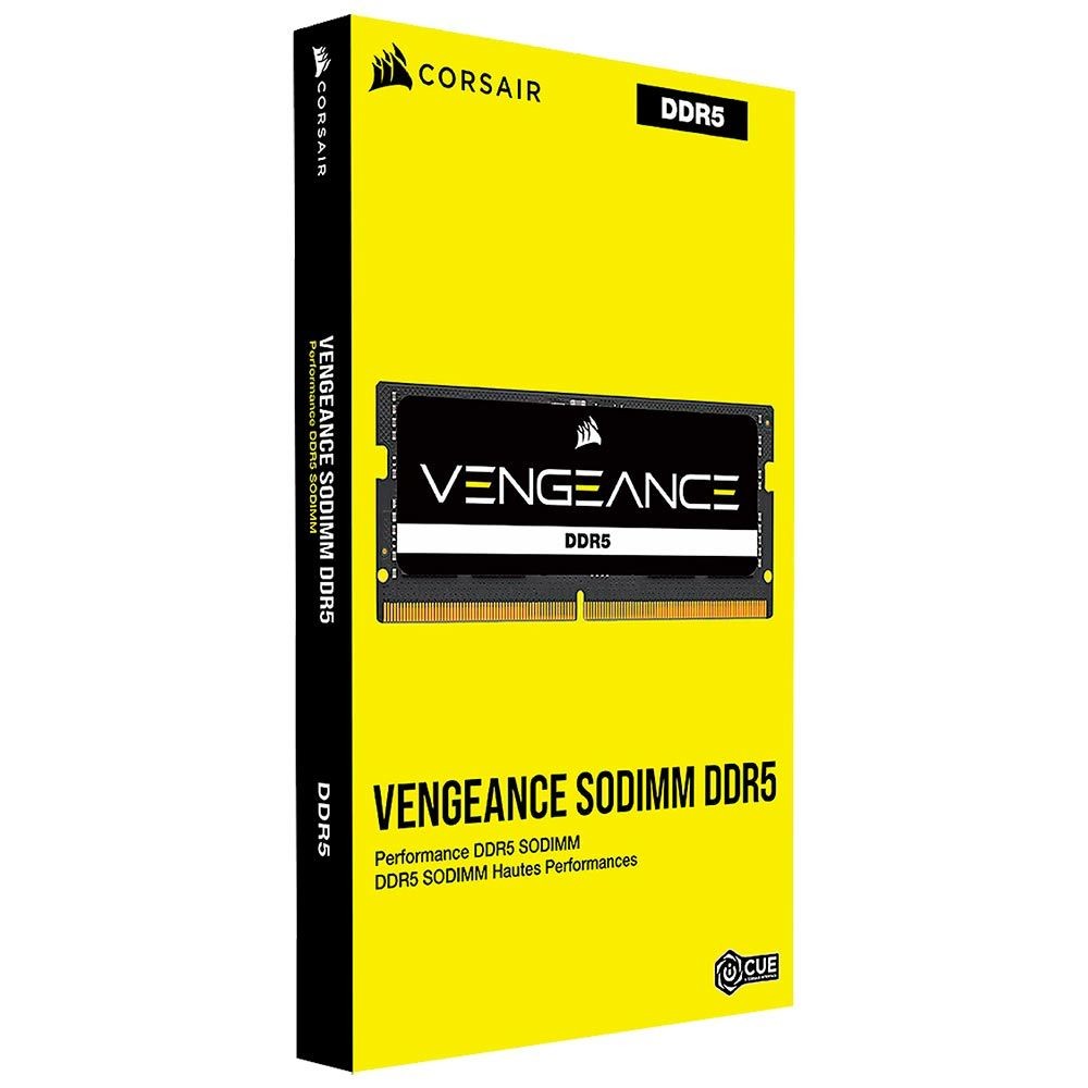 Memória RAM para Notebook Corsair Vengeance DDR5 24GB 5600MHz CMSX24GX5M1A5600C48 SO-DIMM CL48 Preto Alto Desempenho