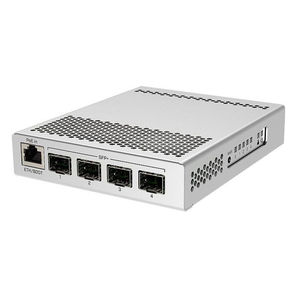 Roteador Switch MikroTik Cloud Router Switch CRS305-1G-4S+IN 1 Porta Gigabit 4 Portas SFP+ 10Gbps Dual-Boot RouterOS SwOS Desktop Silencioso