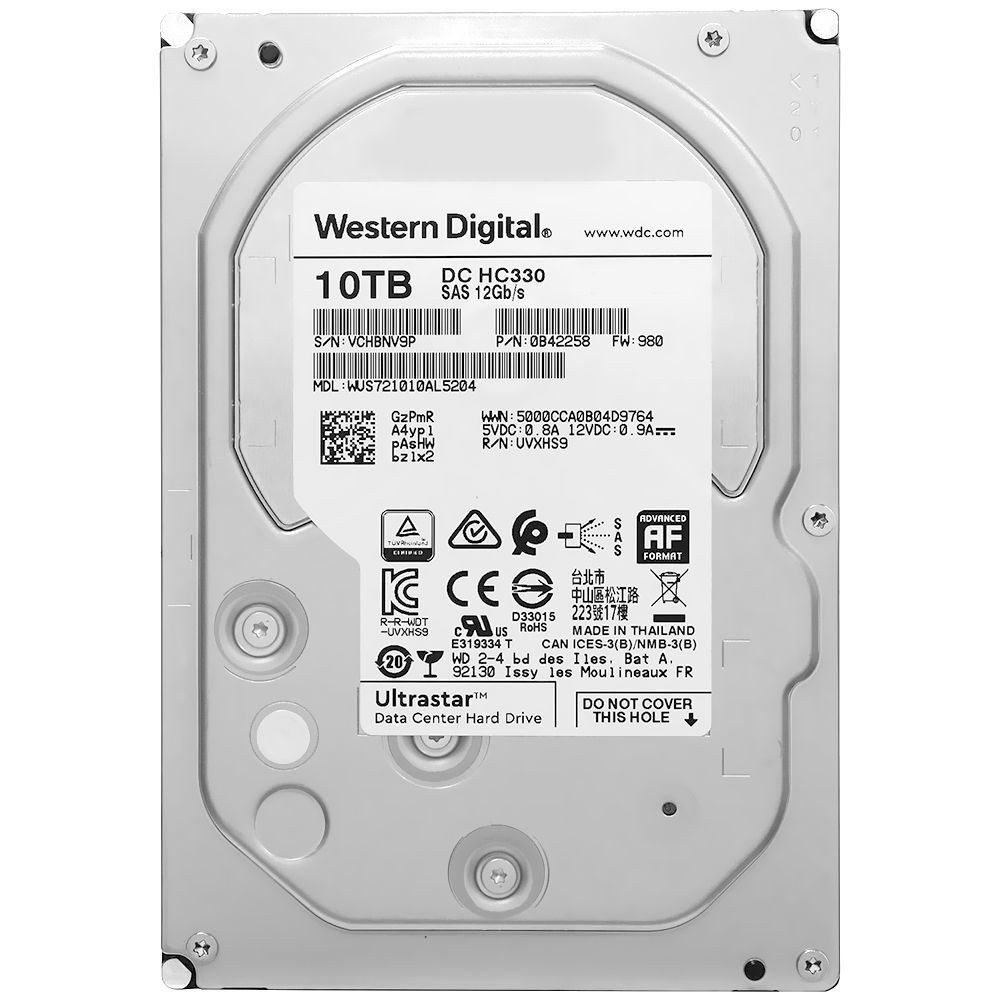 HD Externo Western Digital Ultrastar DC HC330 10TB WUS721010AL5204 3.5 SAS 7200RPM CMR Servidor Data Center