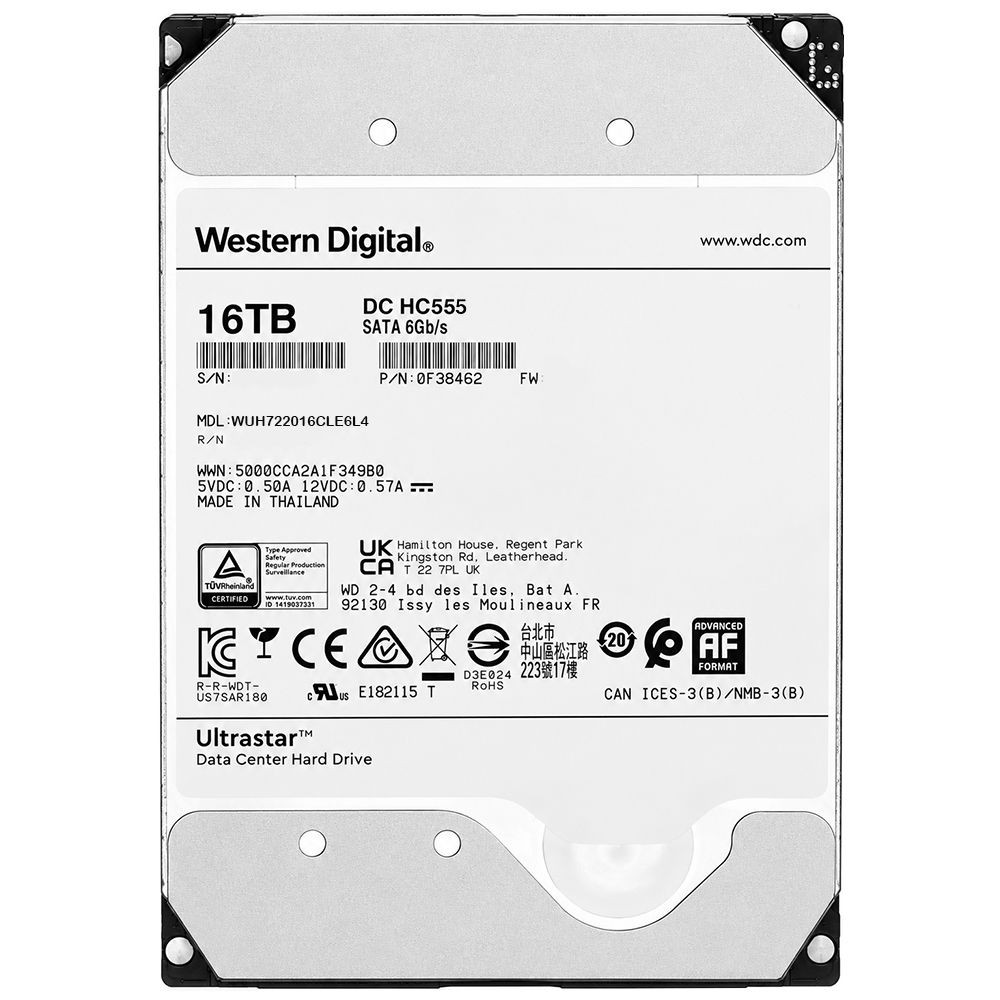 HD Externo/Interno Western Digital Ultrastar WUH722016CLE6L4 16TB 3.5 SATA III 7200RPM 512MB Cache Enterprise Servidor