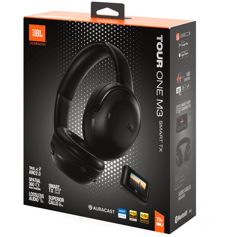 Fone de Ouvido Sem Fio JBL Tour One M3 Smart TX Bluetooth 5.0 ANC 2.0 Cancelamento Ativo de Ruído Preto