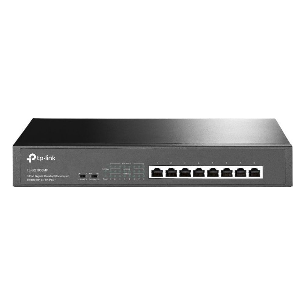 Switch TP-Link TL-SG1008MP 8 Portas 10/100/1000 PoE+ Rack 150W Gerenciável Ethernet Gigabit Ideal para Redes Empresariais