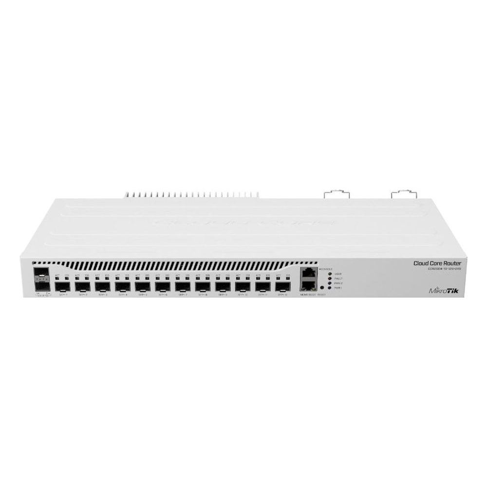 Roteador MikroTik Cloud Core Router CCR2004-1G-12S+2XS EU 12 Portas SFP+ 10G 2 Portas SFP28 25G Gigabit Ethernet Rackmount
