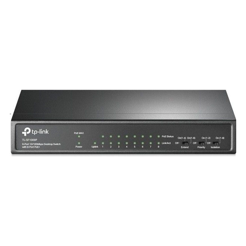 Switch TP-Link TL-SF1009P 9 Portas 10/100 8 Portas PoE+ 65W Gerenciável Desktop Rede Ethernet