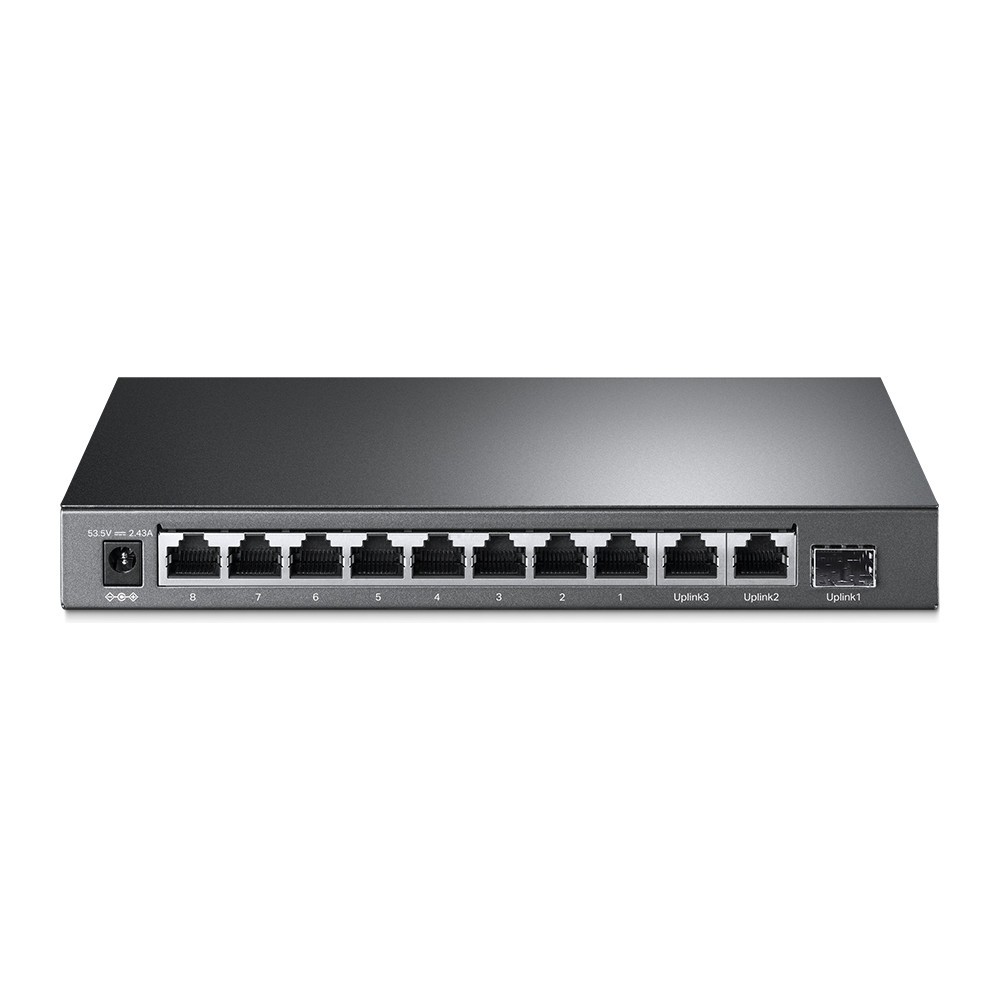 Switch TP-Link TL-SL1311MP 8 Portas 10/100Mbps 3 Gigabit PoE+ 802.3af/at Gerenciável 150W Ideal para Câmeras IP