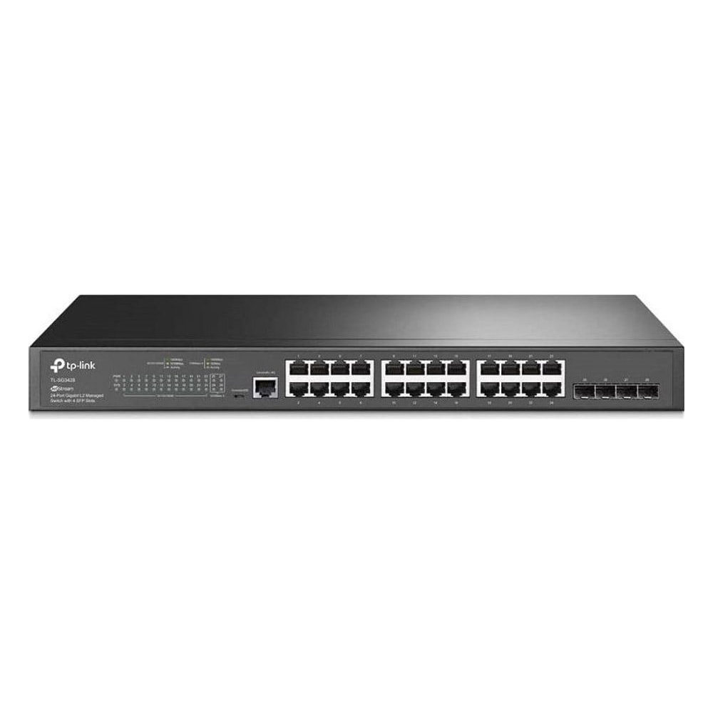 Switch TP-Link TL-SG3428 24 Portas Gigabit 24*GB RJ45 4*SFP Gerenciável Rack 19" Ideal para Redes Empresariais