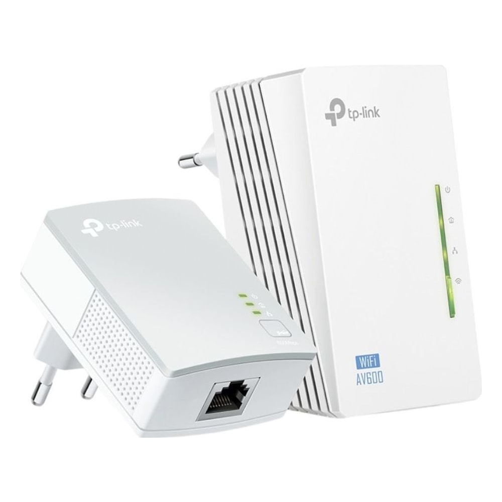 Adaptador Powerline TP-Link TL-WPA4220 Kit AV600 300Mbps Wi-Fi Extensor Rede Elétrica Plug and Play Segurança WPA/WPA2