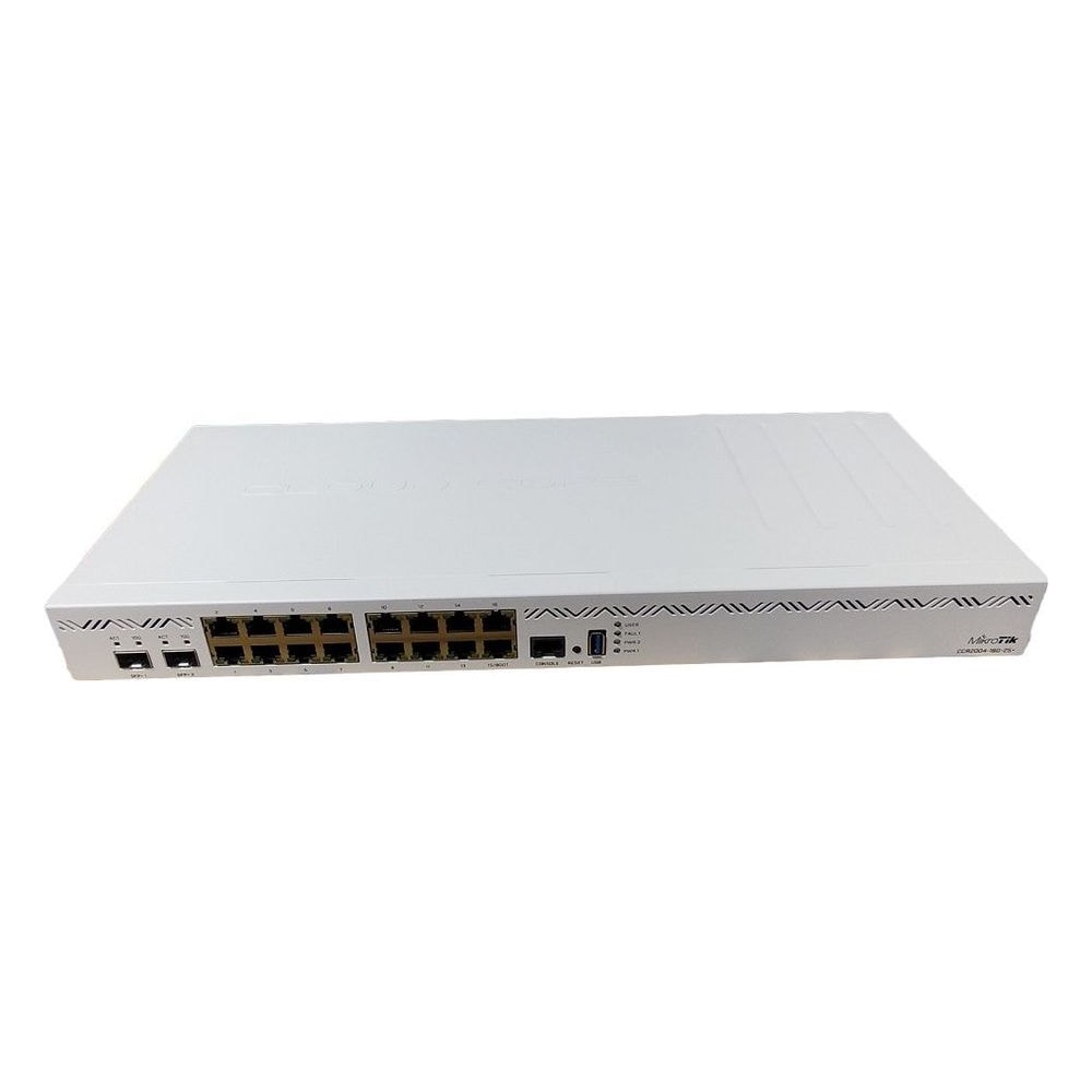 Roteador MikroTik Cloud Core Router CCR2004-16G-2S+ 16 Portas Gigabit 2x SFP+ 10G Quad Core 1.7GHz Profissional Rackmount