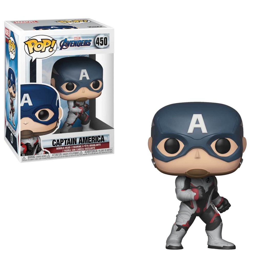 Boneco Funko Pop Marvel Avengers Endgame Capitão América 450 Colecionável Vinil Original