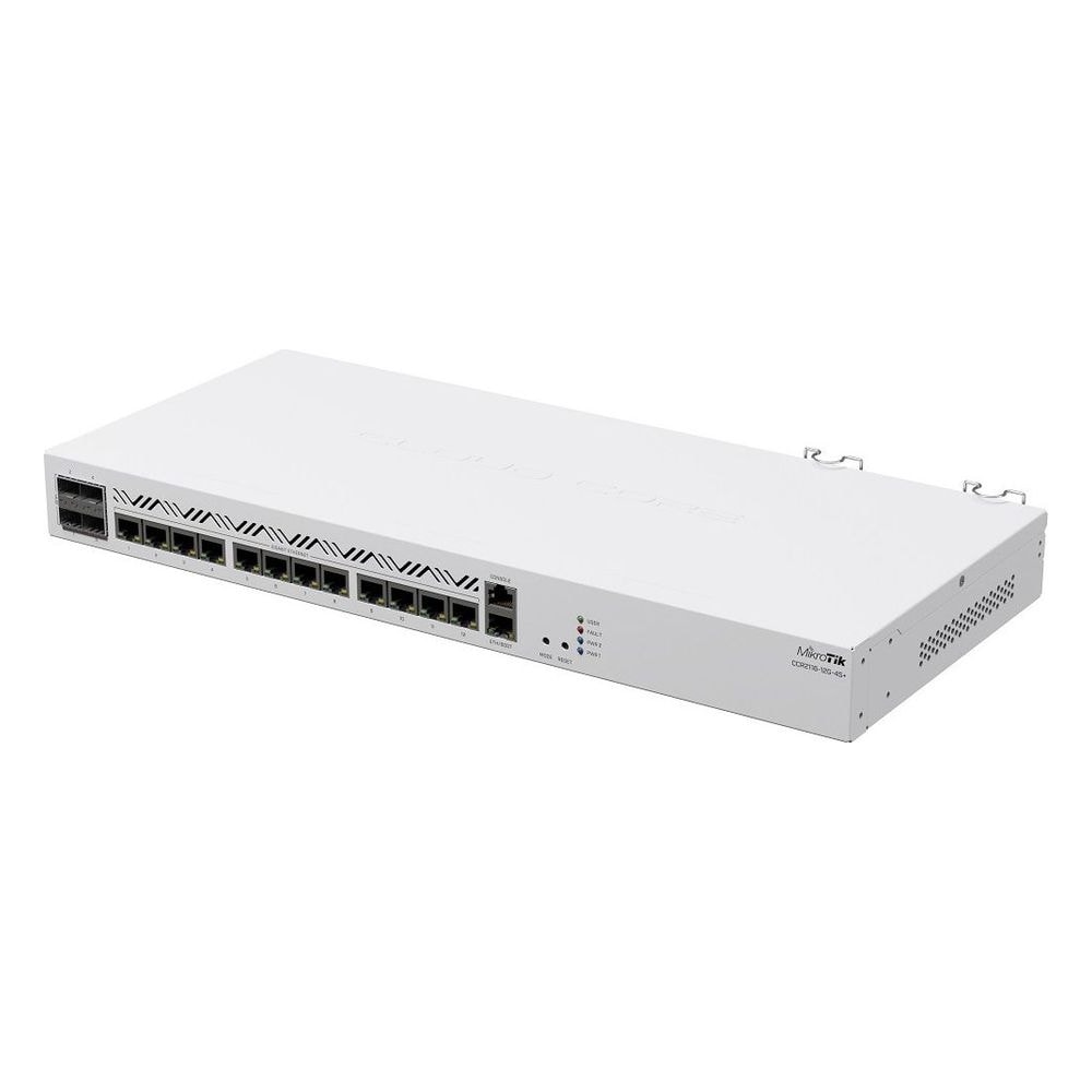 Roteador MikroTik Cloud Core Router CCR2116-12G-4S+ 12 Portas Gigabit 4 SFP+ 10G 16GB RAM ARM BGP ISP CCR2116-12G-4S+