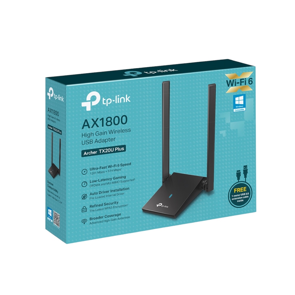 Adaptador Wireless USB TP-Link AX1800 Dual Archer TX20U Plus Wi-Fi 6 - 1201MBPS