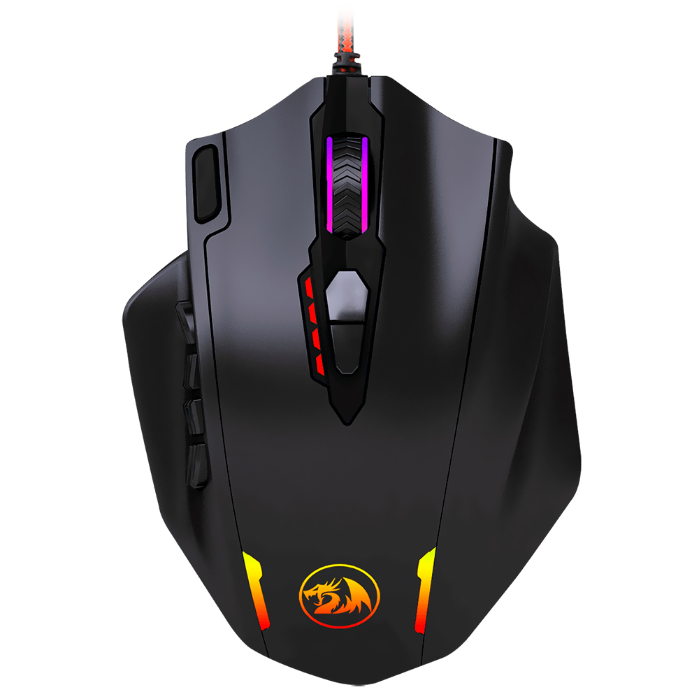 Mouse Gaming Redragon M908 Impact RGB com Fio USB Preto