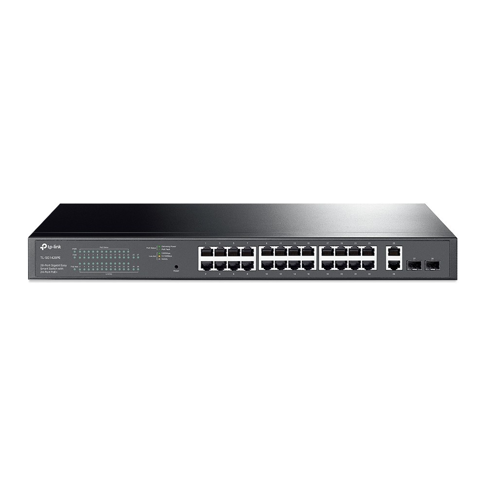 Switch TP-Link TL-SG1428PE Gigabit 28 Portas 24 PoE+ 2 SFP Gerenciável Rack 19" Ideal Rede Corporativa