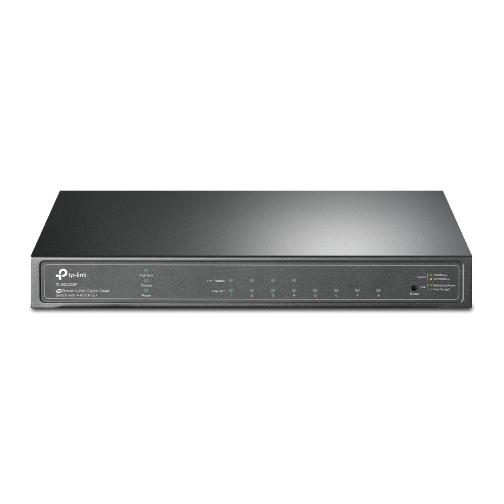 Switch TP-Link TL-SG2008P Gigabit 8 Portas Smart 4 PoE+ Gerenciável VLAN QoS Rack 19" Ideal Rede Empresarial