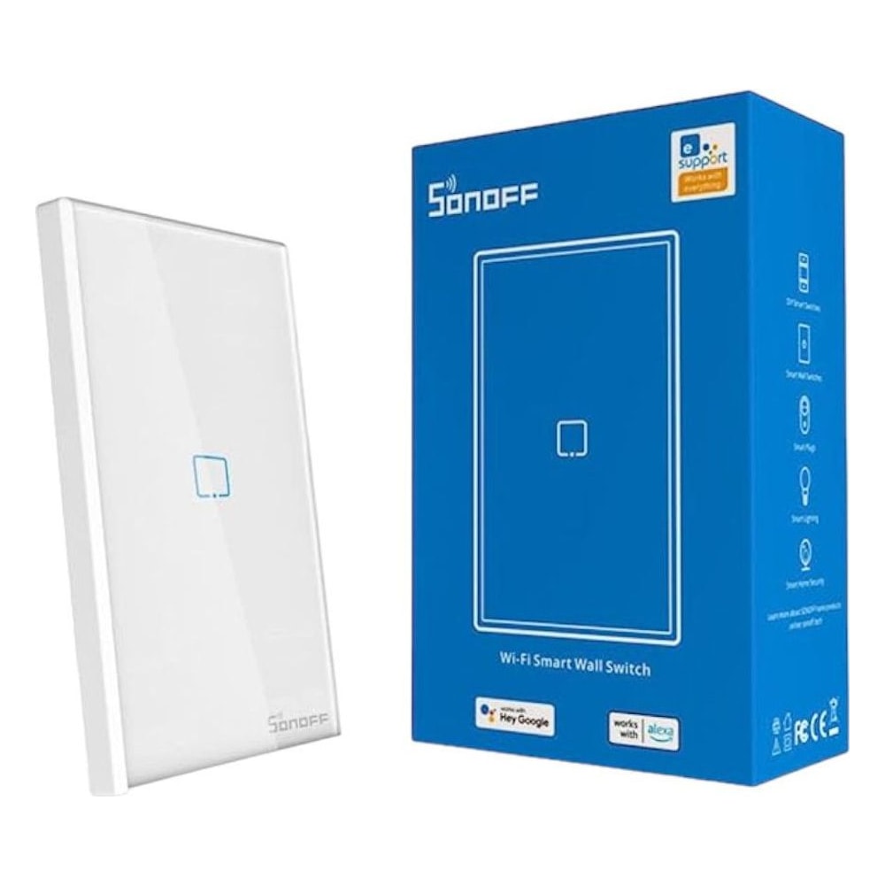 Interruptor Inteligente Sonoff T2US1C Wi-Fi 1 Botão Controle por Voz
