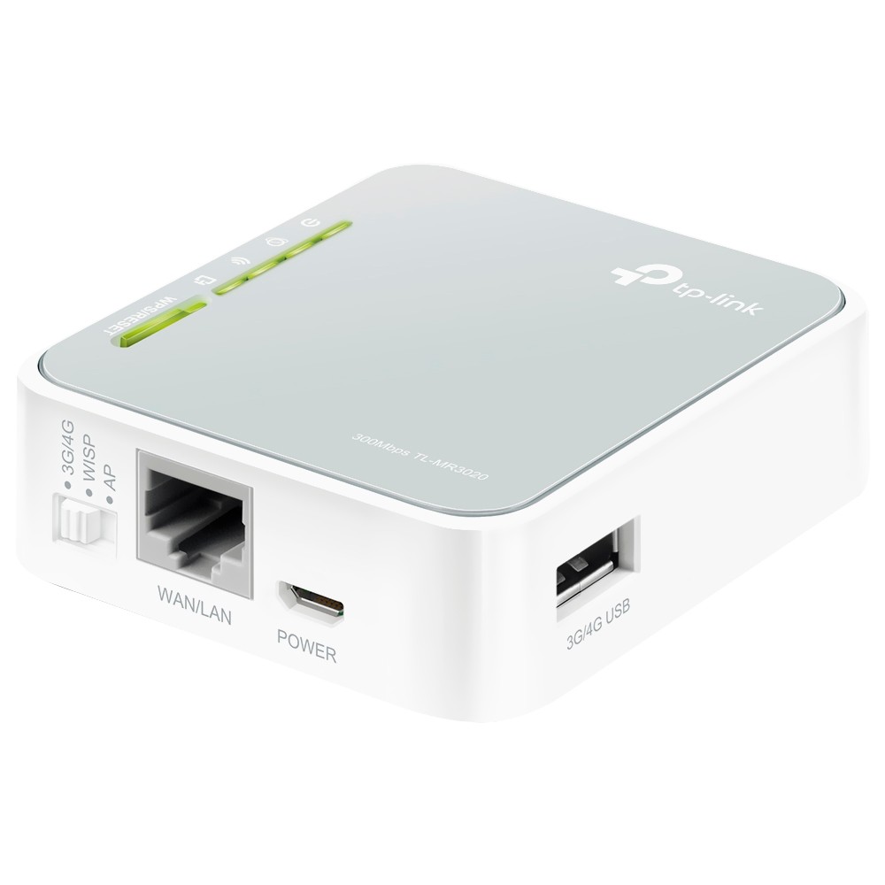Roteador Portátil TP-Link TL-MR3020 3G 4G Sem Fio Branco