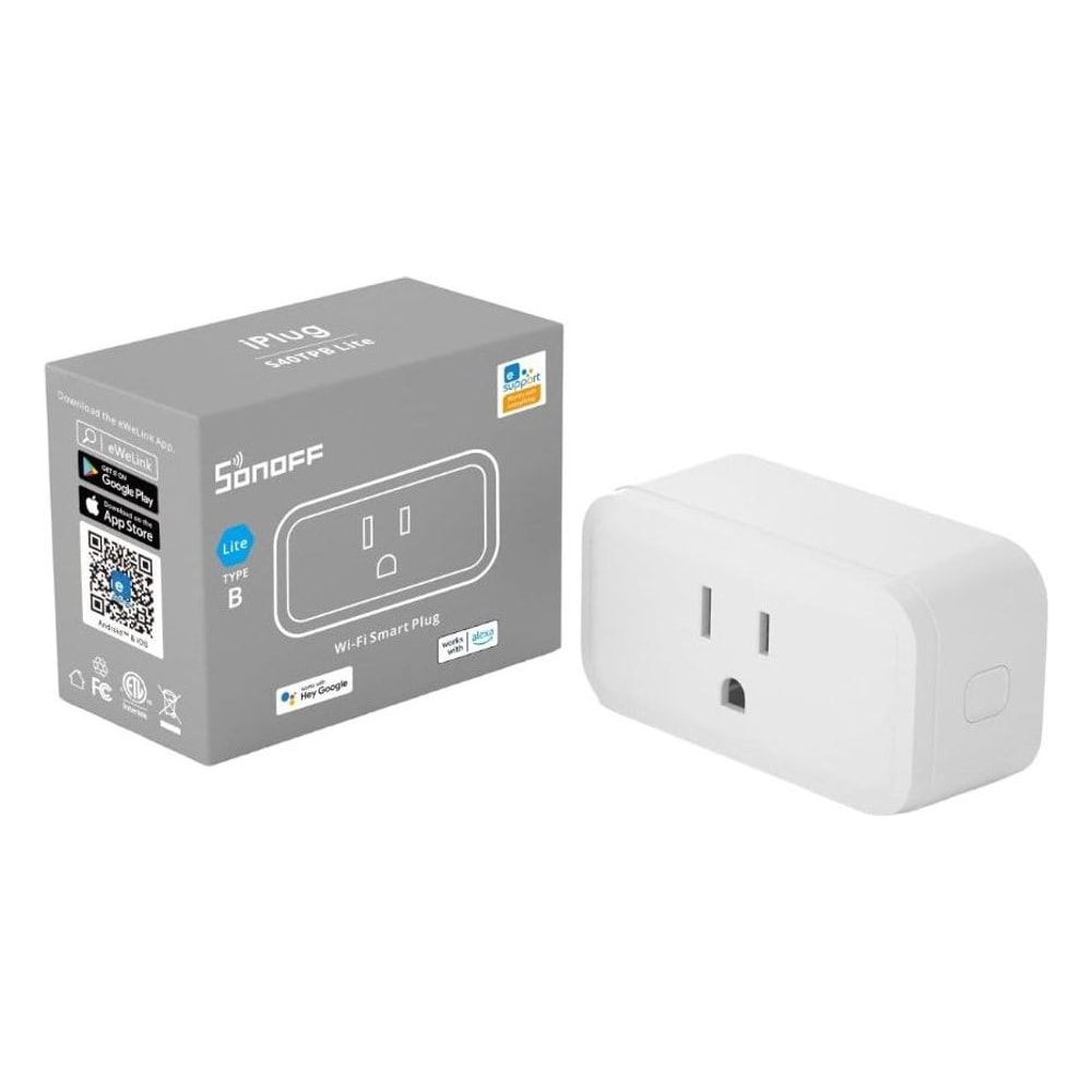 Tomada de Energia Smart Wi-Fi Sonoff S40TPB Lite Controle Remoto 16A Compatível Alexa Google Home Monitoramento Energia