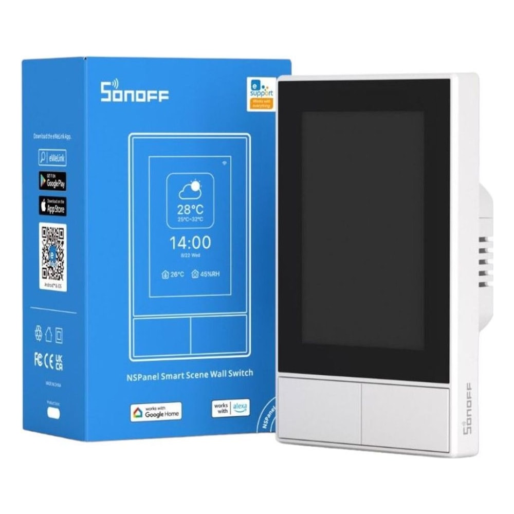 Interruptor Inteligente Sonoff NSPANEL-USW Wi-Fi Controle Remoto Branco