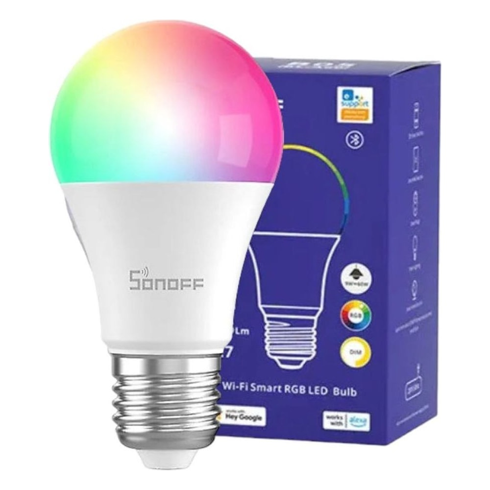 Lâmpada LED Smart Wi-Fi Sonoff B05-BL-A19 120V 806LM Controle App Alexa Google Home RGB Ajustável