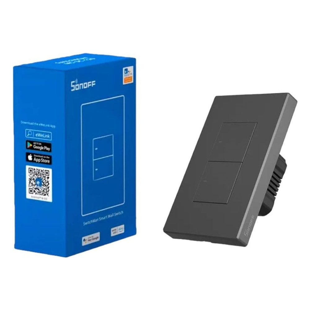 Interruptor Wi-Fi Sonoff M5-2C-120 com 2 Botões Controle Remoto Alexa