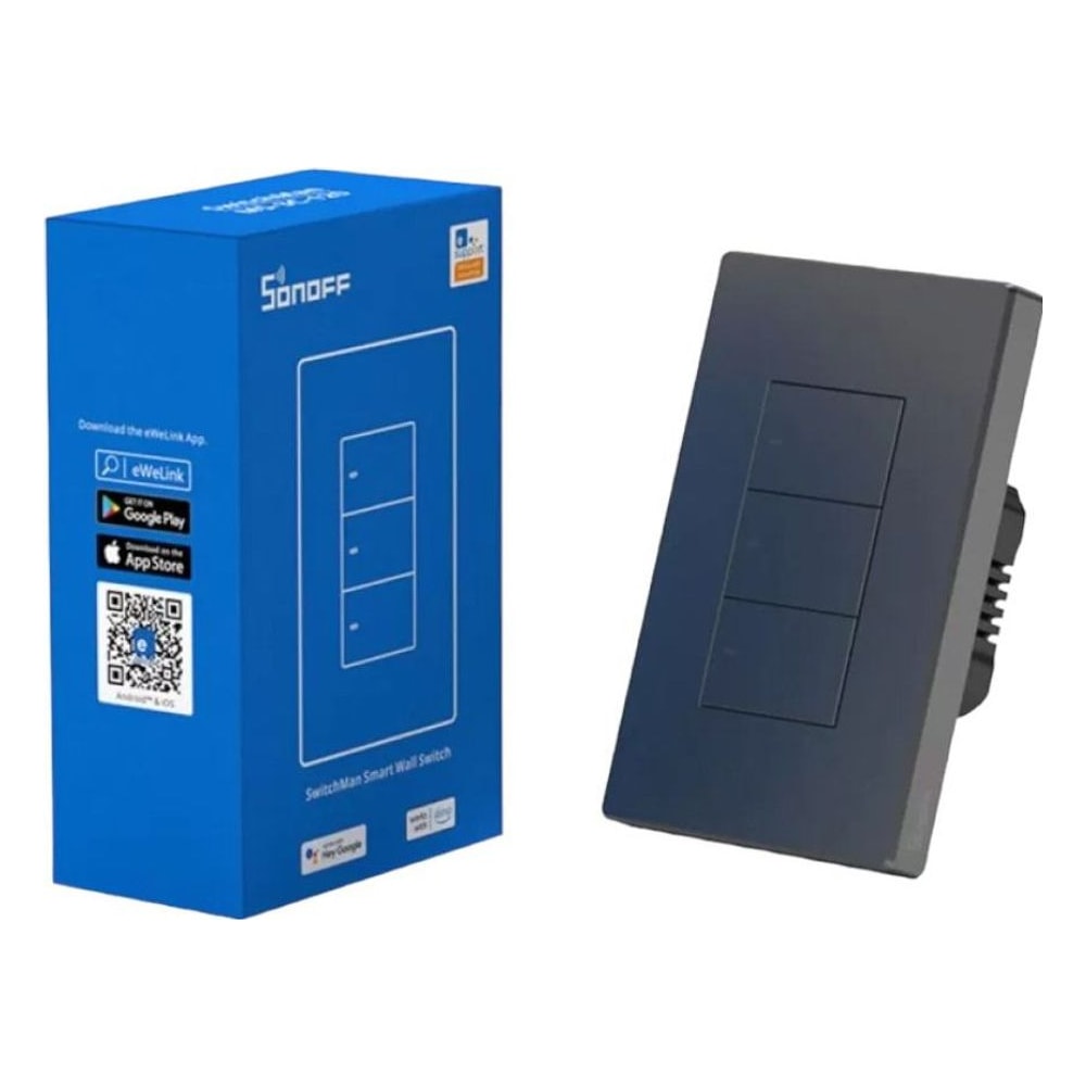 Interruptor Inteligente Sonoff M5-3C-120 Wi-Fi 3 Botões Alexa Google Home