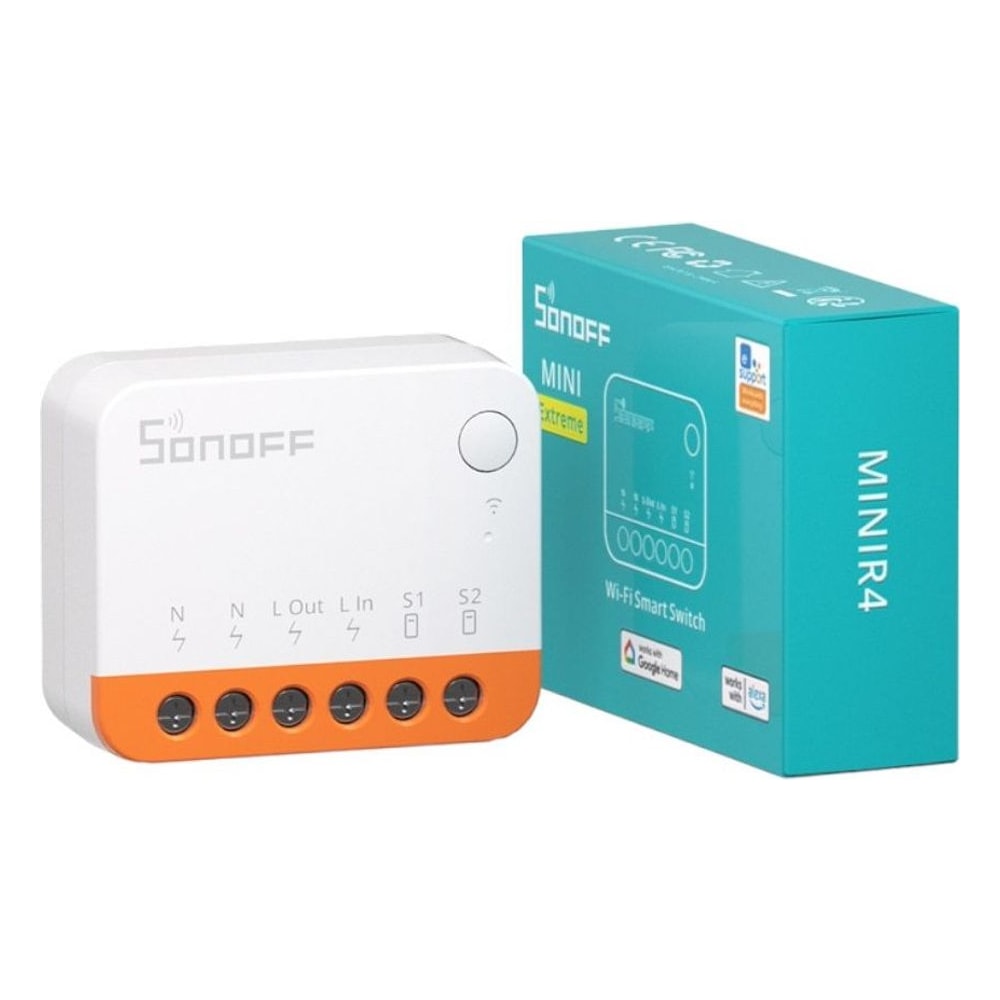Módulo Relé Inteligente Sonoff Mini R4 Wi-Fi RF 433MHz Controle Remoto Automação Residencial Compatível Alexa Google Home