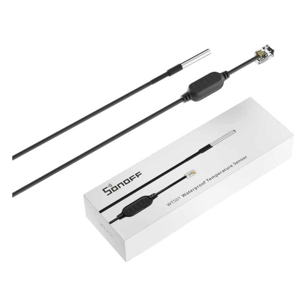 Sensor de Temperatura Sonoff TH WTS01 À Prova d'Água Série TH Monitoramento Remoto Wi-Fi 2.4GHz Compatível com App