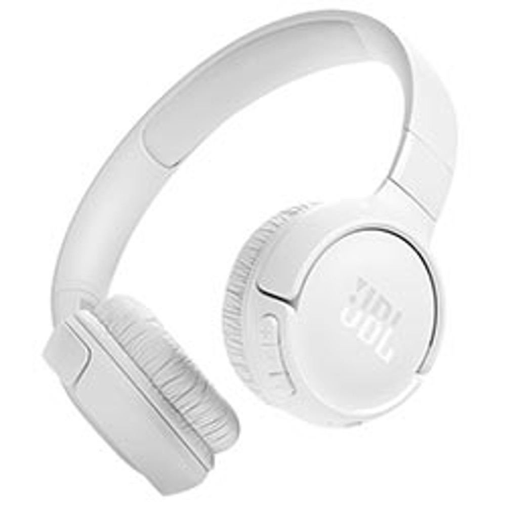 Fone de Ouvido Sem Fio JBL Tune T520BT Bluetooth 5.3 Pure Bass 57h Bateria Microfone Cor Branco