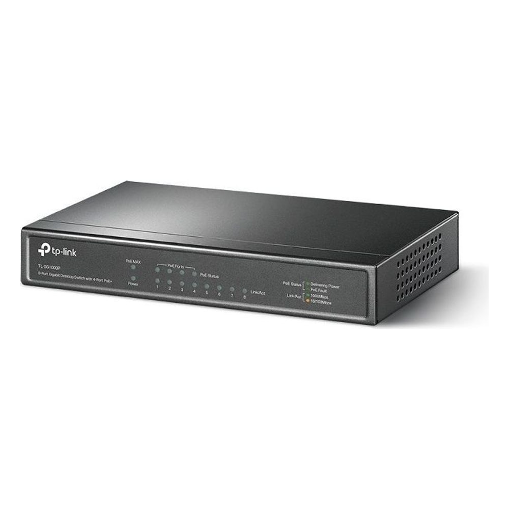 Switch TP-Link TL-SG1008P 8 Portas 10/100/1000 Mbps PoE 64W Gigabit Metal 19" Rack Mountável