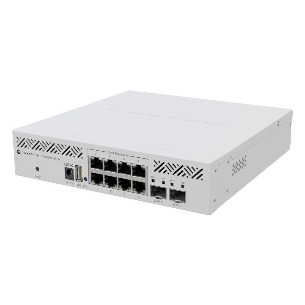 Roteador MikroTik Cloud Router Switch CRS310-8G+2S+IN 8 Portas 2.5G 2 SFP+ 10G RouterOS L5 Gigabit Ethernet Gerenciavel