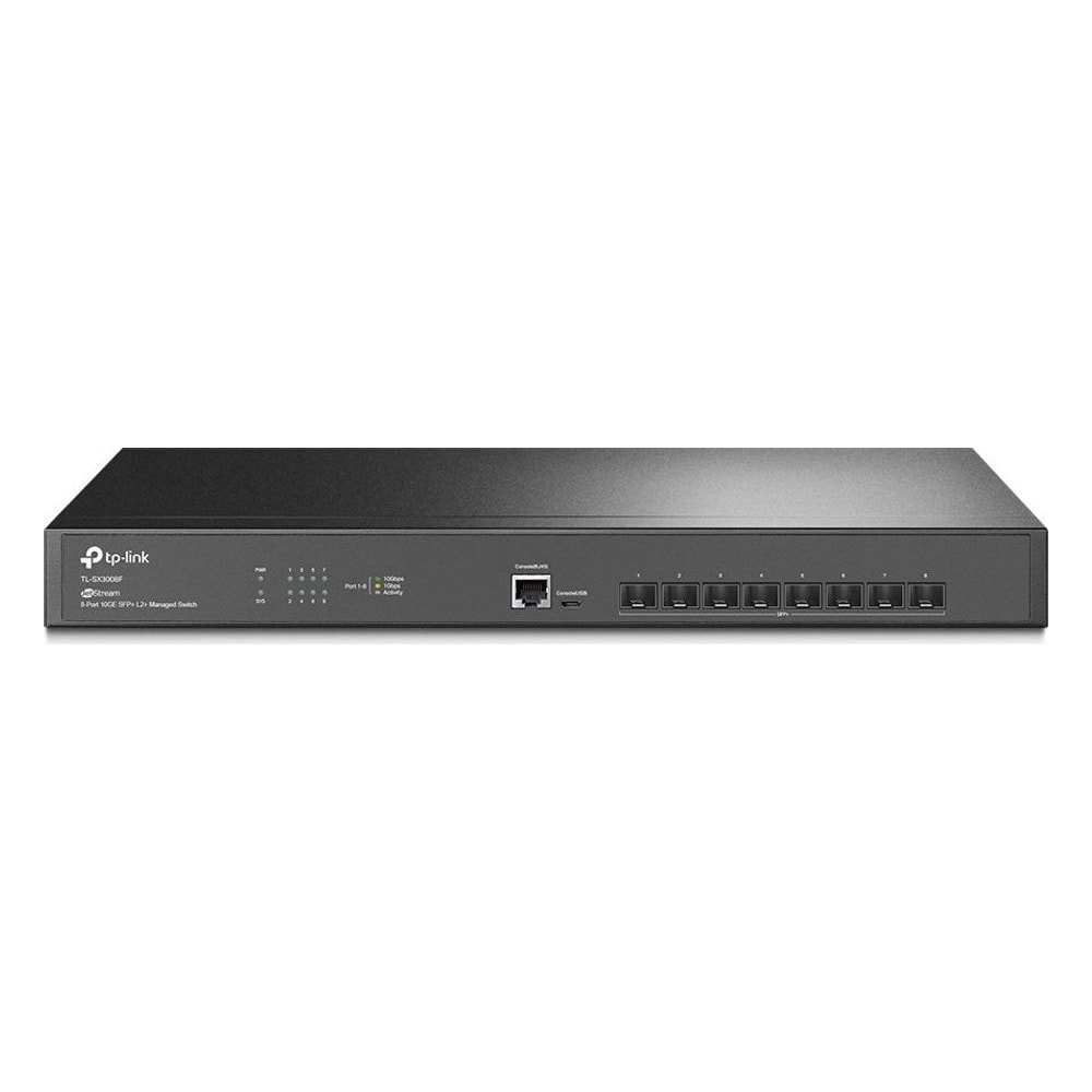 Switch TP-Link JetStream TL-SX3008F 8 Portas 10GE SFP+ Gerenciável Rack 1U Alta Performance Ideal Data Center