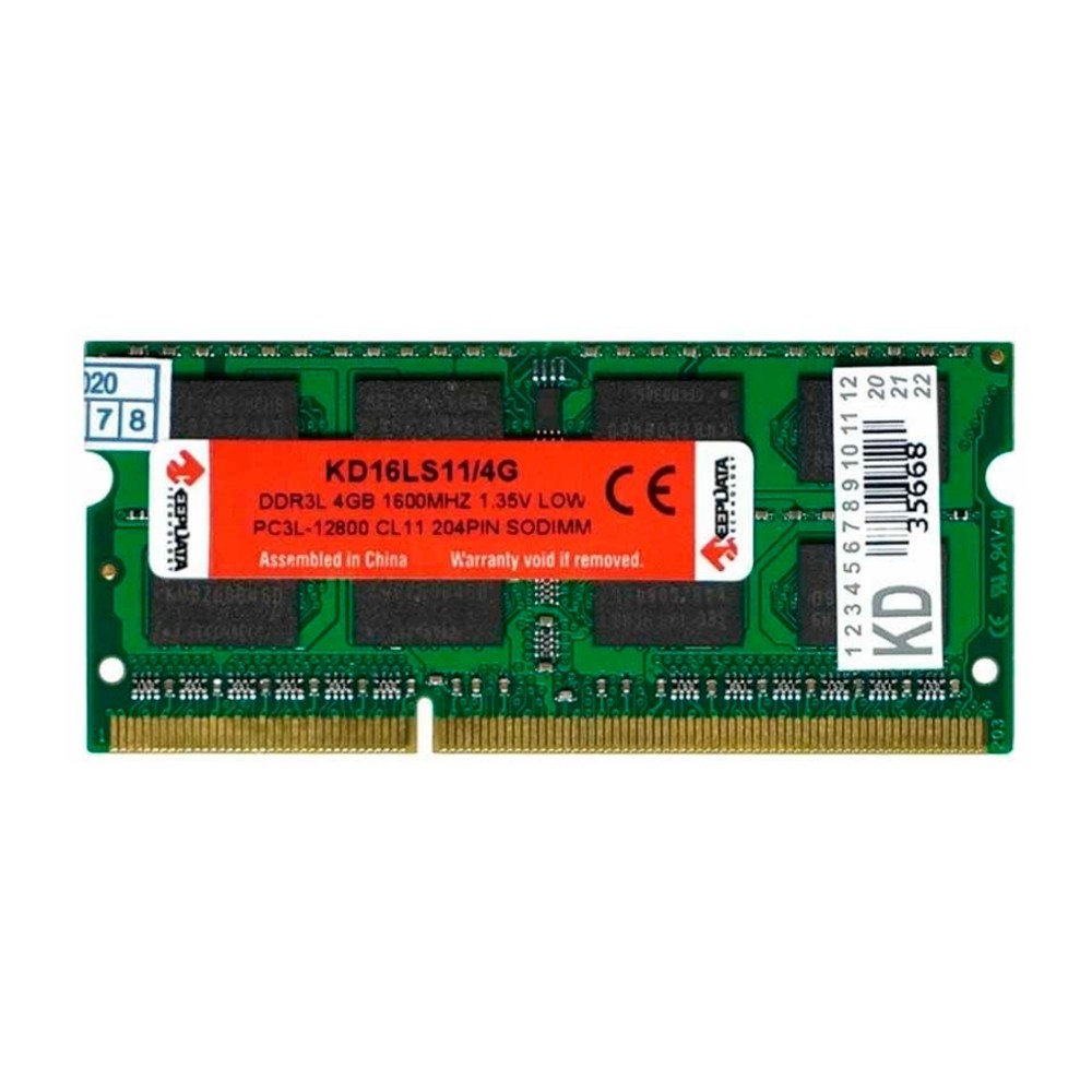 Memória RAM KeepData KD16LS11/4G 4GB DDR3L 1600MHz SODIMM Para Notebook PC Laptop Baixa Voltagem 1.35V Upgrade Desempenho