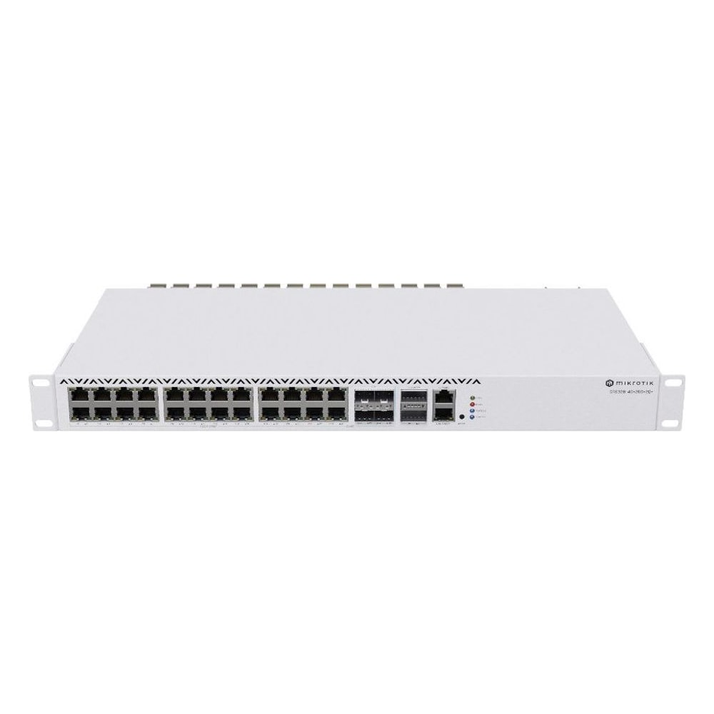 Roteador Switch Mikrotik Cloud Router CRS326-4C+20G+2Q+RM L6 20 Portas 2.5G 4 Combo SFP+ 2 QSFP+ 40Gbps Rackmount RouterOS