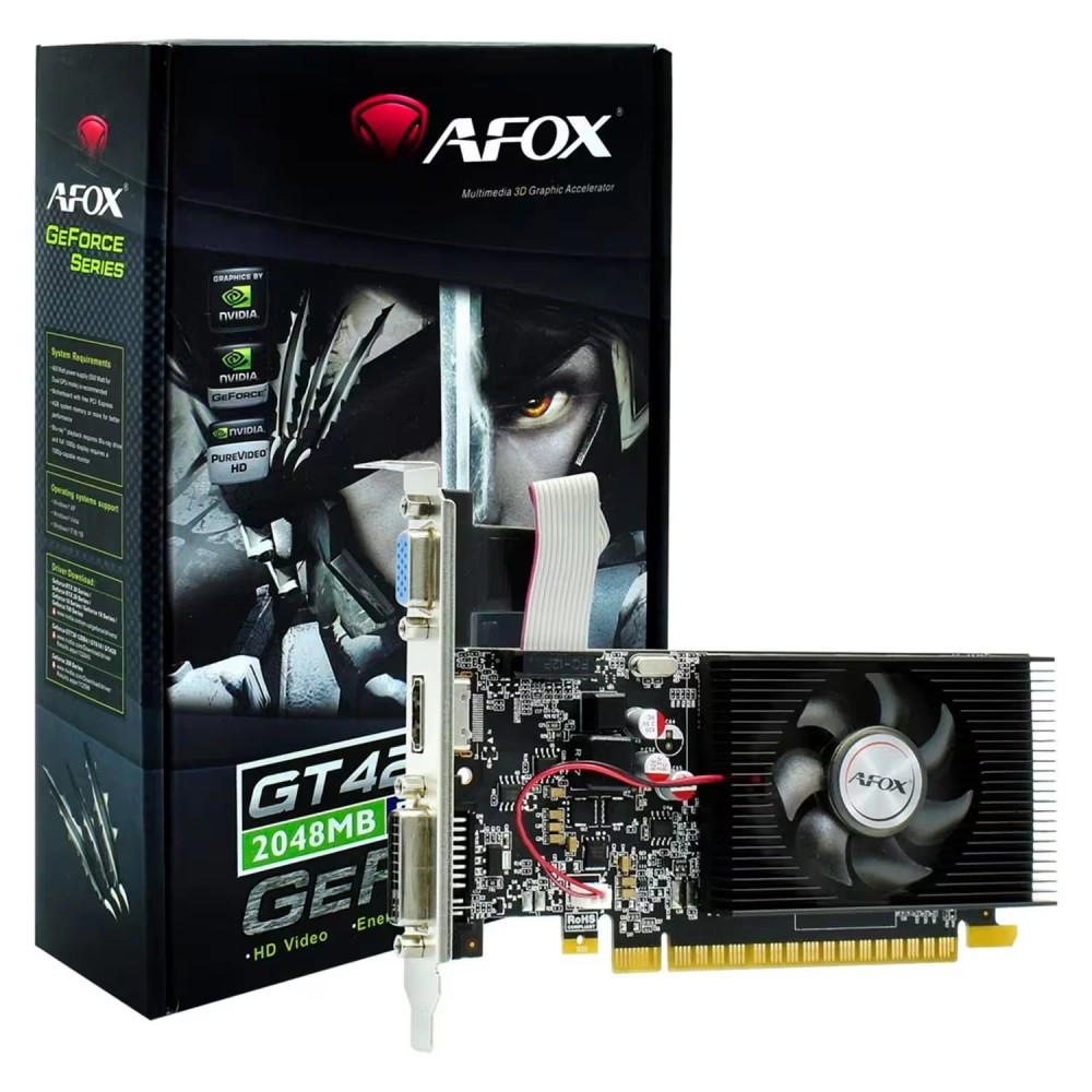 Placa de Vídeo Afox NVIDIA GeForce GT-420 2GB DDR3 - AF420-2048D3L5