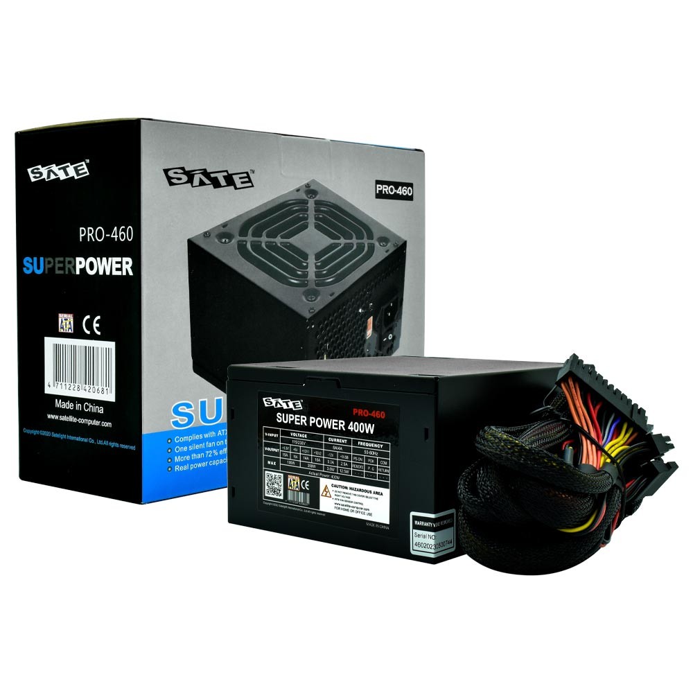 Fonte para PC Gamer Satellite PRO460 400W ATX Bivolt Cooler 120mm