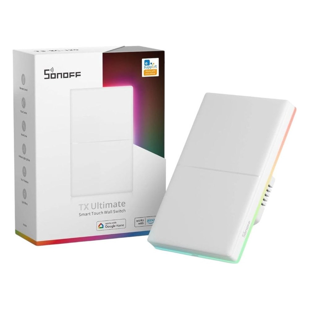 Interruptor Smart Wi-Fi Sonoff TX Ultimate 2 Canais Controle por Voz
