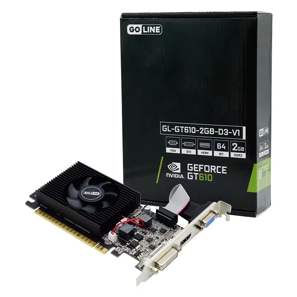 Placa de Vídeo NVIDIA GeForce GT-610 2GB DDR3 GL-GT610 Garantia 1 Ano