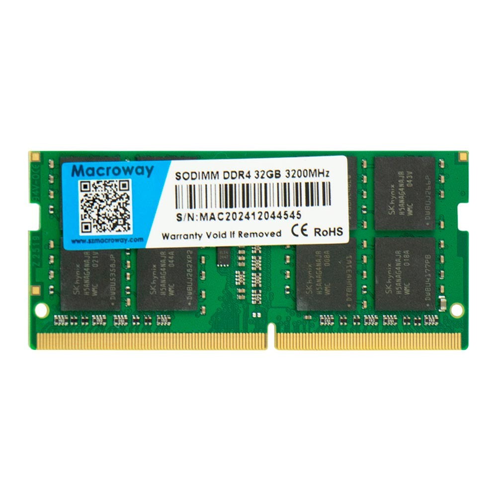 Memória RAM Notebook Macroway 32GB DDR4 3200MHz SO-DIMM CL22 1.2V Módulo de Memória para Laptop Upgrade Alta Performance