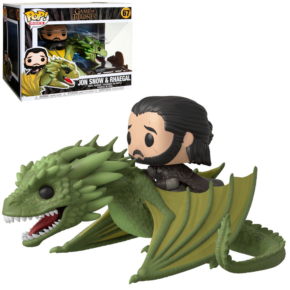 Boneco Funko Pop Rides Game Of Thrones Jon Snow & Rhaegal 67 Original Colecionável