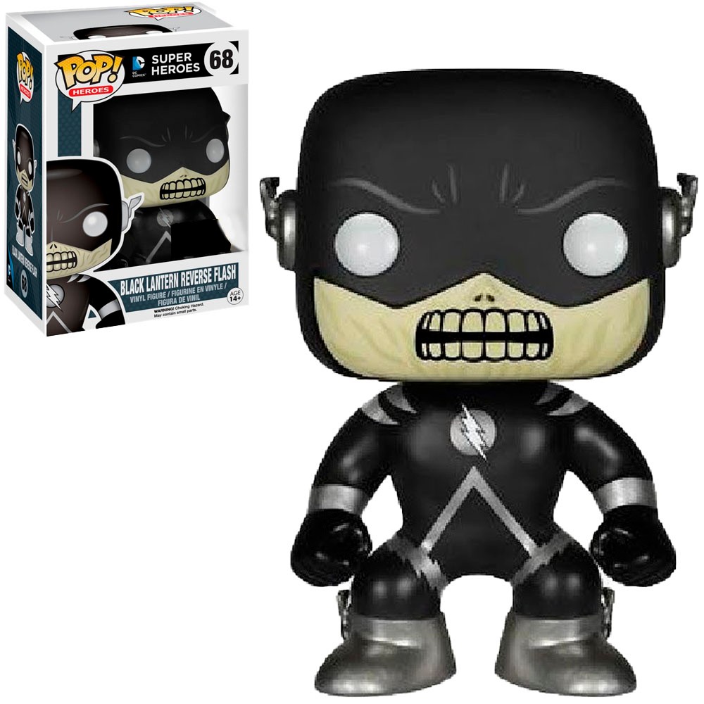 Boneco Funko Pop DC Super Heroes Black Lantern Reverse Flash 68 Exclusivo Vinil Original