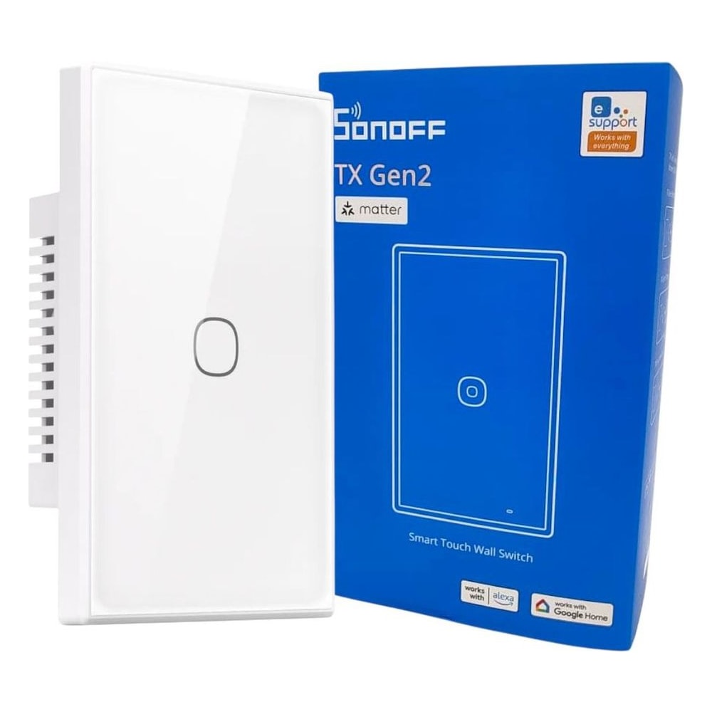 Interruptor Inteligente Wi-Fi Sonoff TX Gen2 1 Botão Controle com Alexa